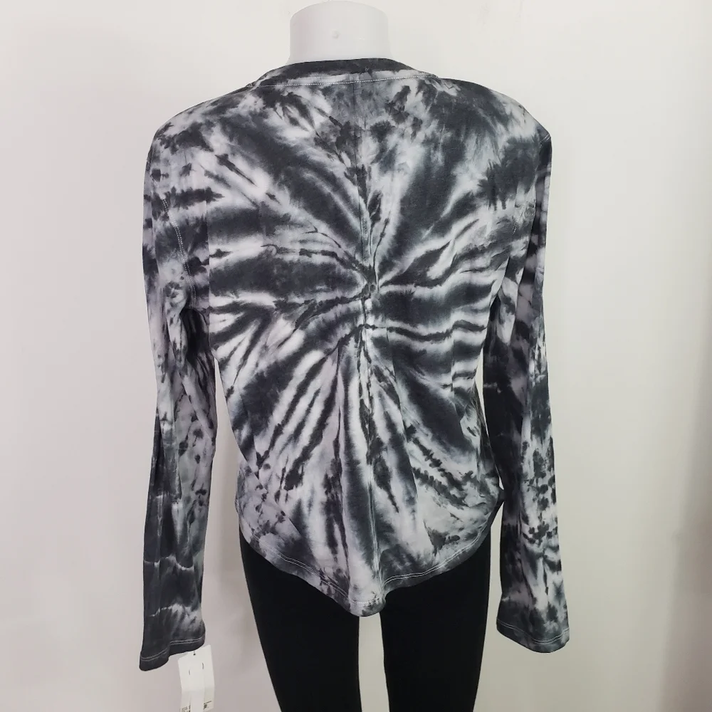 SAGE Collective black white tie dye long sleeve boxy tee - Picture 4 of 6